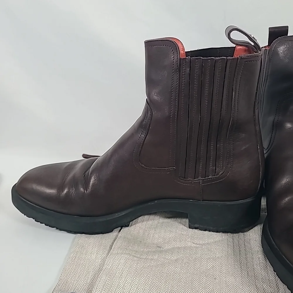 Hermes Kross Training Ankle Boots EU 42 (M 9-9.5, W 12) Brown Leather Made Italy - Picture 3 of 13